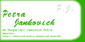 petra jankovich business card